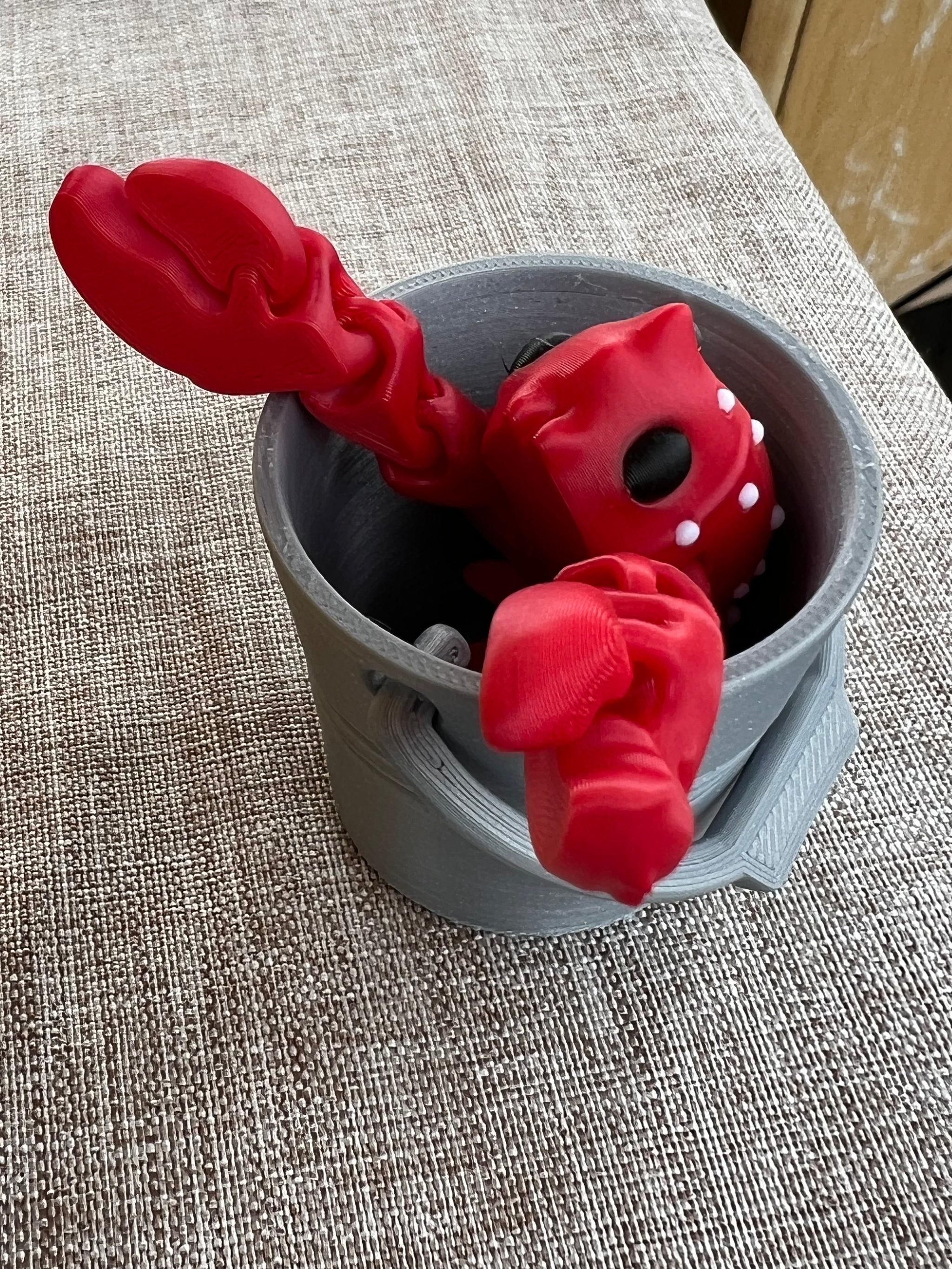 Lobster in Bucket - Cute East Coast 3D Toy