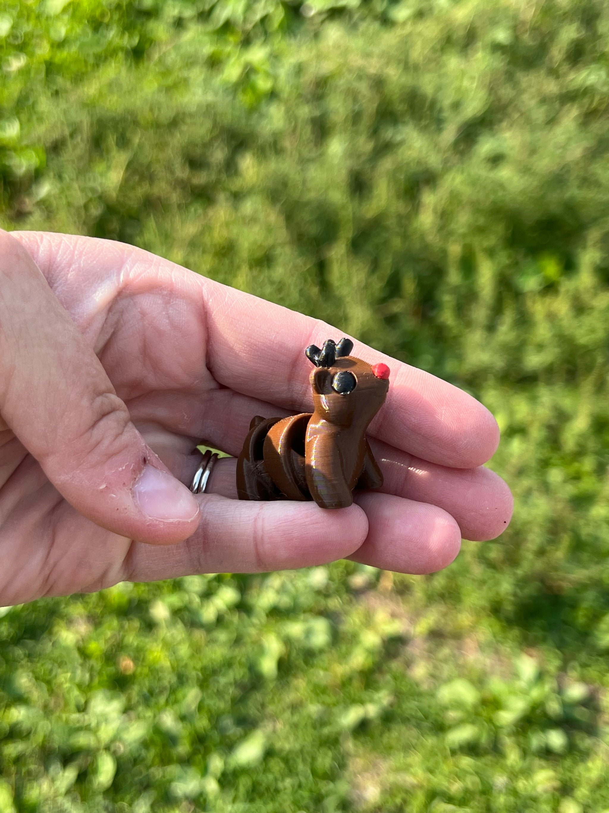 Micro Red-Nosed Reindeer 3D Printed Toy