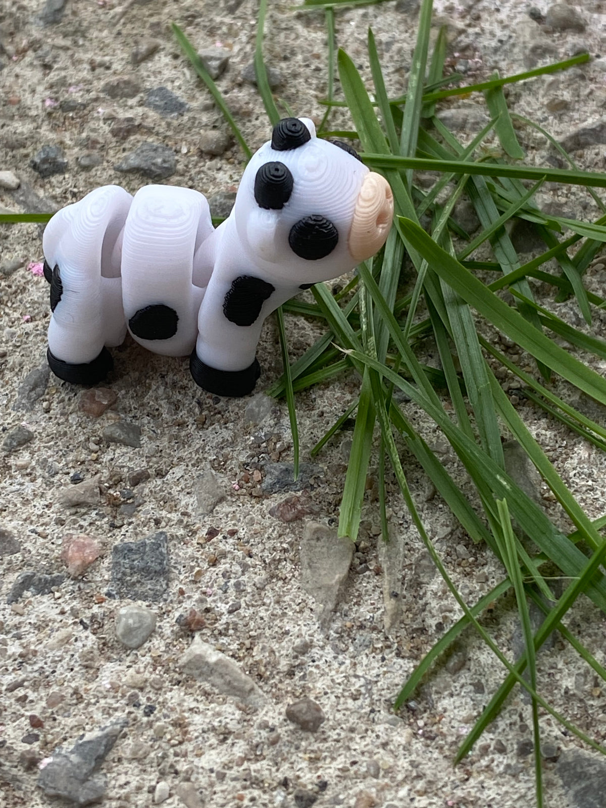 Adorable 3D Printed Micro White Cow Fidget